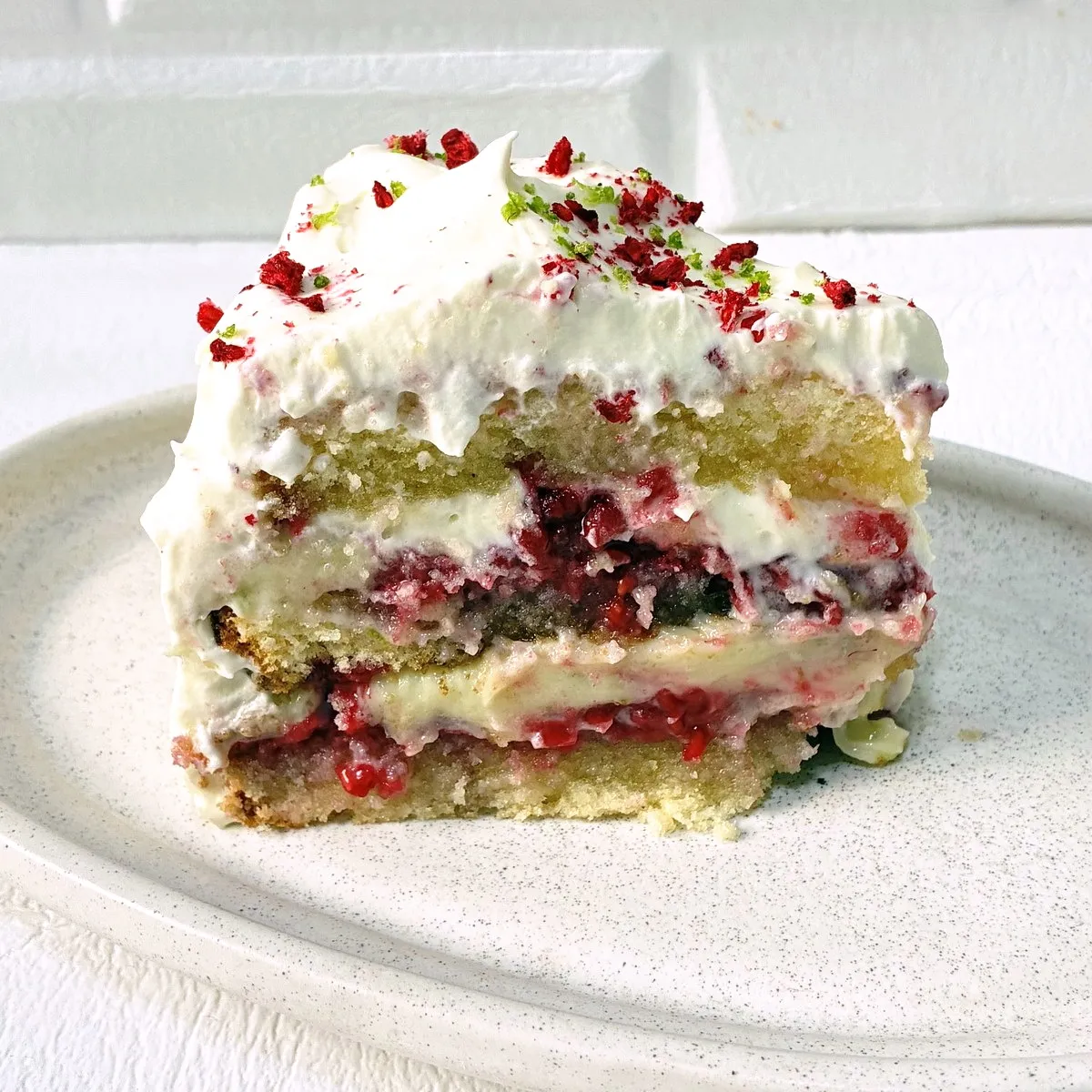 Lima, mascarpone y frambuesa